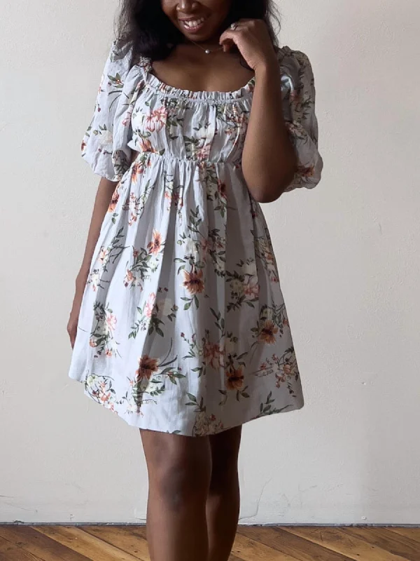 Massive Deals Linen Mini Dress In Iris Blue