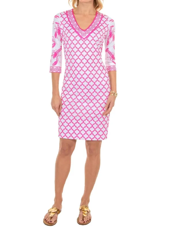 Don't Miss Lobster Soup Dress In Pink/orange
