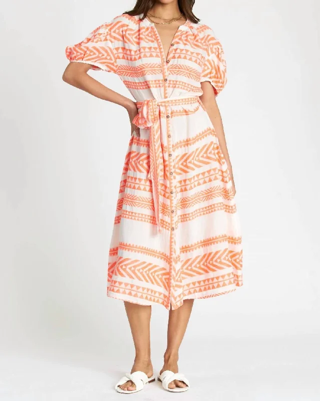 Value Deals Sera Dress In Orange Print