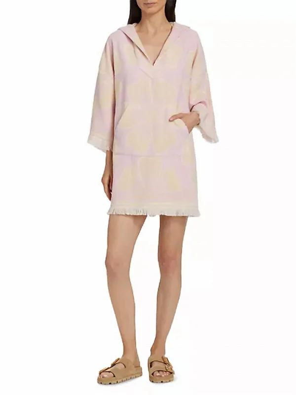Today’s Special Pop Hooded Towel Mini Dress In Pink/cream