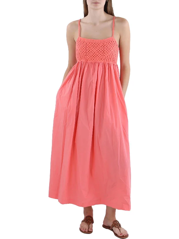 Epic Deals Petites MEEKA Womens Crochet Emi Midi Dress