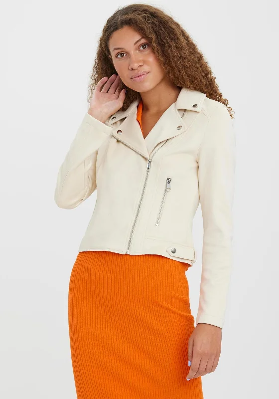 Great Deals Vero Moda Jose Faux Suede Biker Jacket, Birch