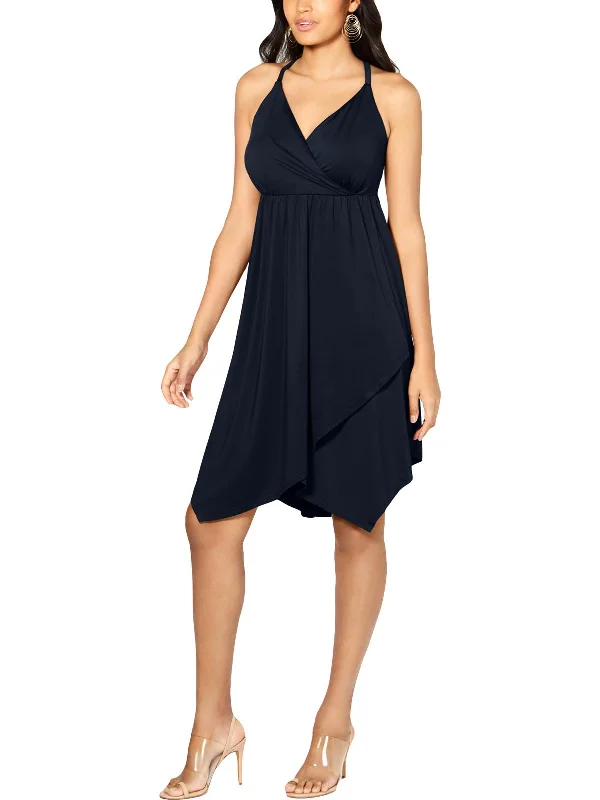 Online Only Womens Surplice Handkerchief Hem Party Dress