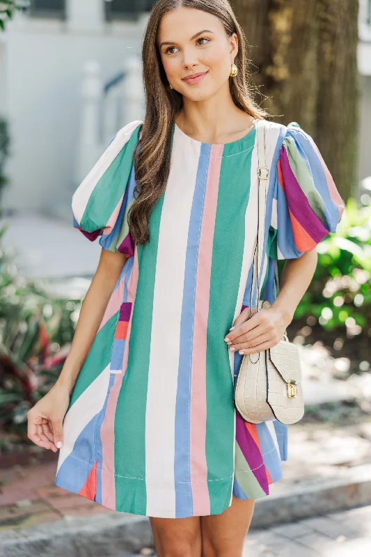 Flash Deals A Moment In Time Denim Blue Striped Dress