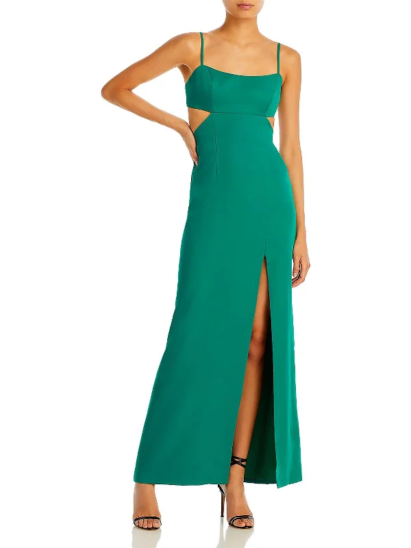 Instant Savings Womens Cut-out Long Evening Dress