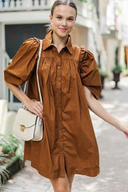 Limited Edition It's Always For You Brown Babydoll Dress