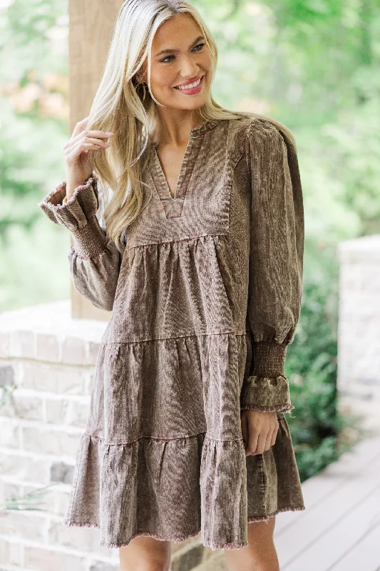 Crazy Savings You've Got It Brown Corduroy Dress