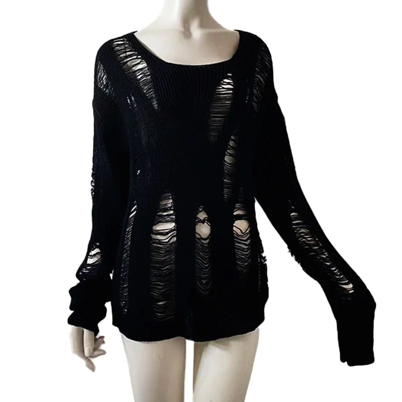 Act Now Sweaters Black Gothic Lady