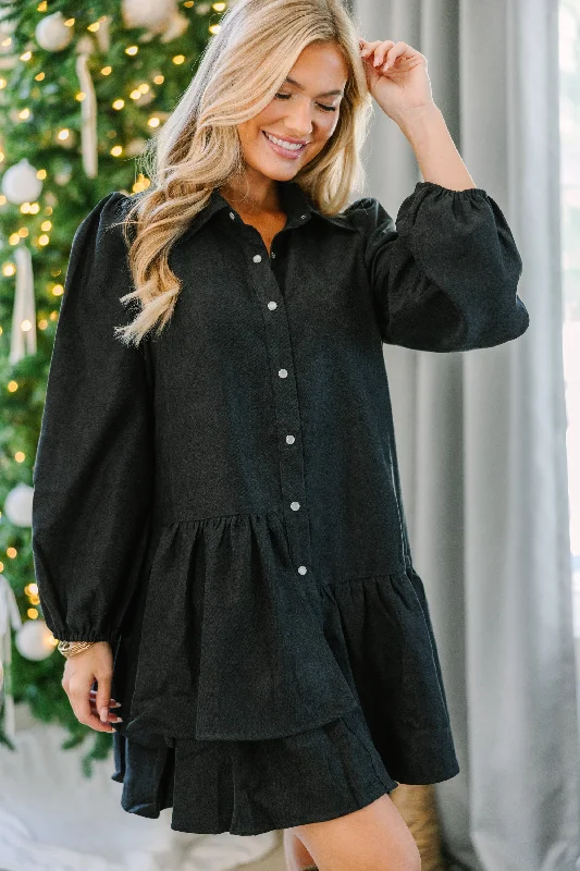 Limited Quantity It's Your Place Black Button Down Dress