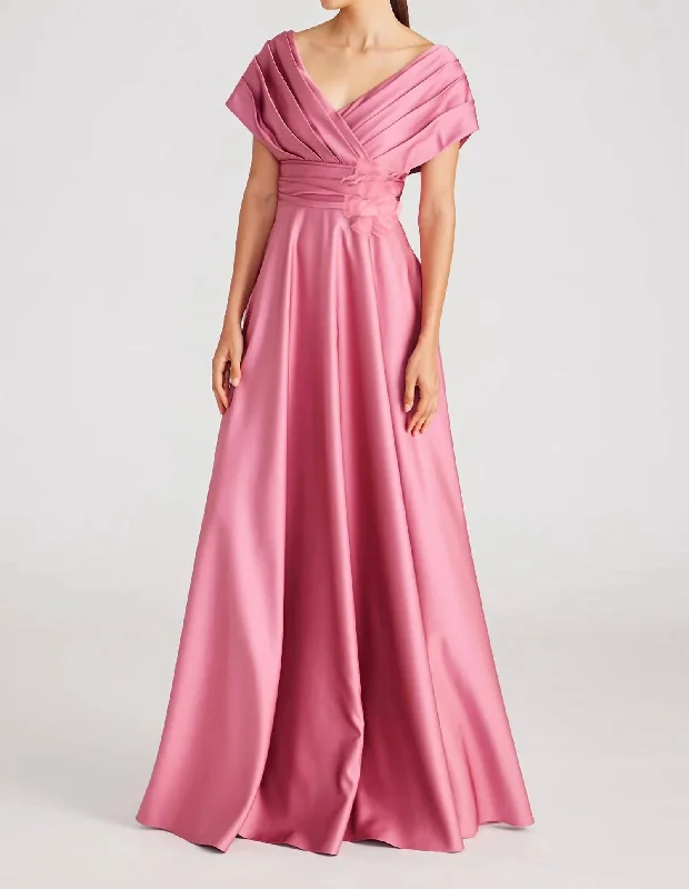 Price Cut Cecelia Draped A Line Gown In Vintage Primrose