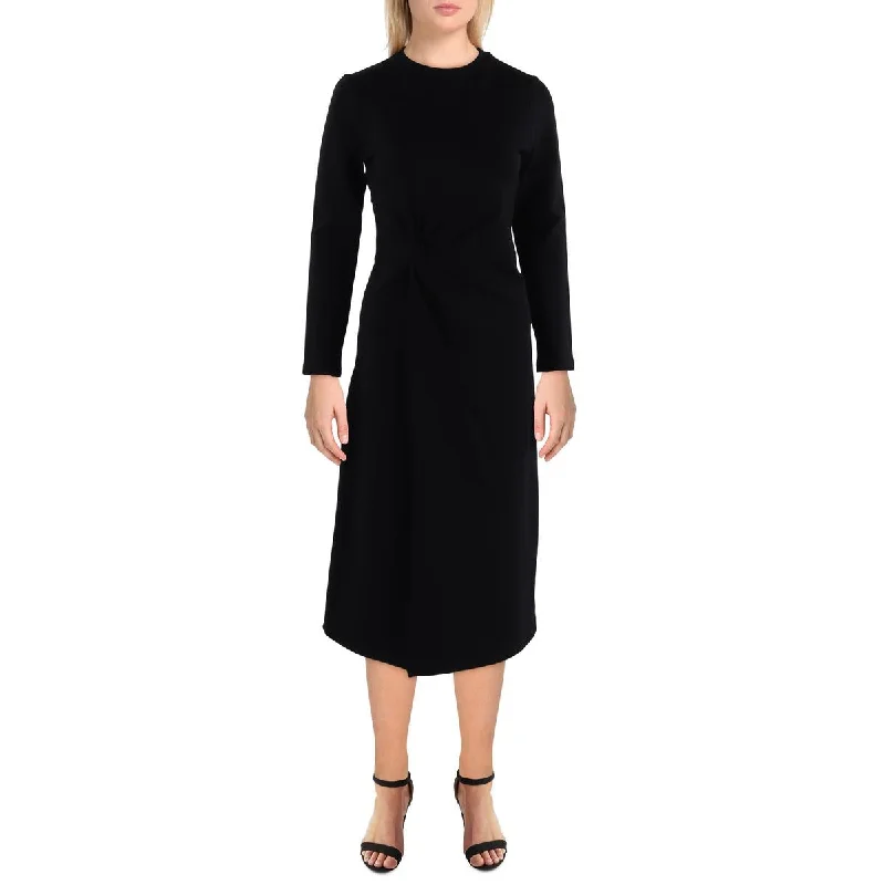 Flash Sale Womens Knot Front Below Knee Midi Dress