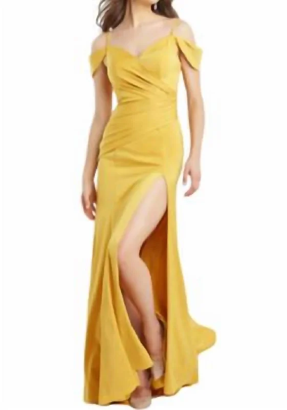 Shop and Save Yellow Jovani Gown