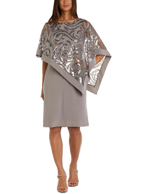 Bonus Savings Petites Womens Sequin Mini Cocktail And Party Dress
