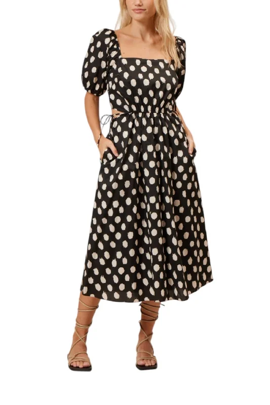 Price Drop Shayla Poplin Dress In Black/white