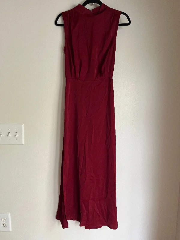 Take Advantage Dress Casual Maxi By Pretty Garden In Burgundy, Size: S