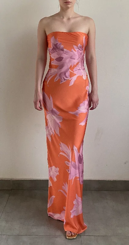 Blowout Deals Rococo Sand - Strapless Maxi Dress - Orange