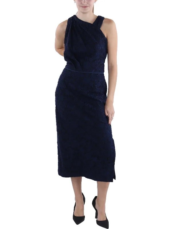 Can't Miss Womens Soutache Tea-Length Evening Dress