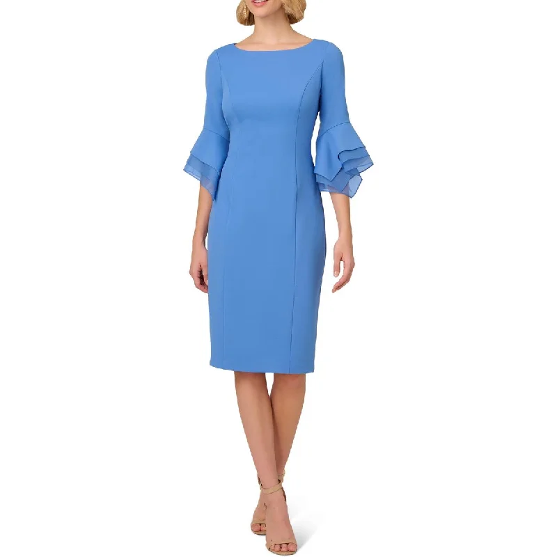 Can't Miss Plus Womens Knit Midi Cocktail and Party Dress