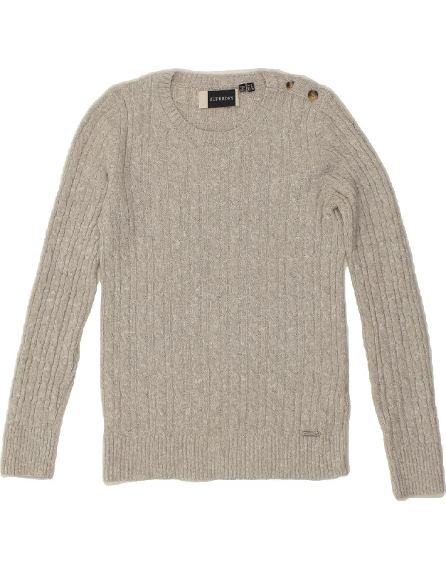 Low Prices SUPERDRY Womens Crew Neck Jumper Sweater UK 8 Small  Grey Acrylic