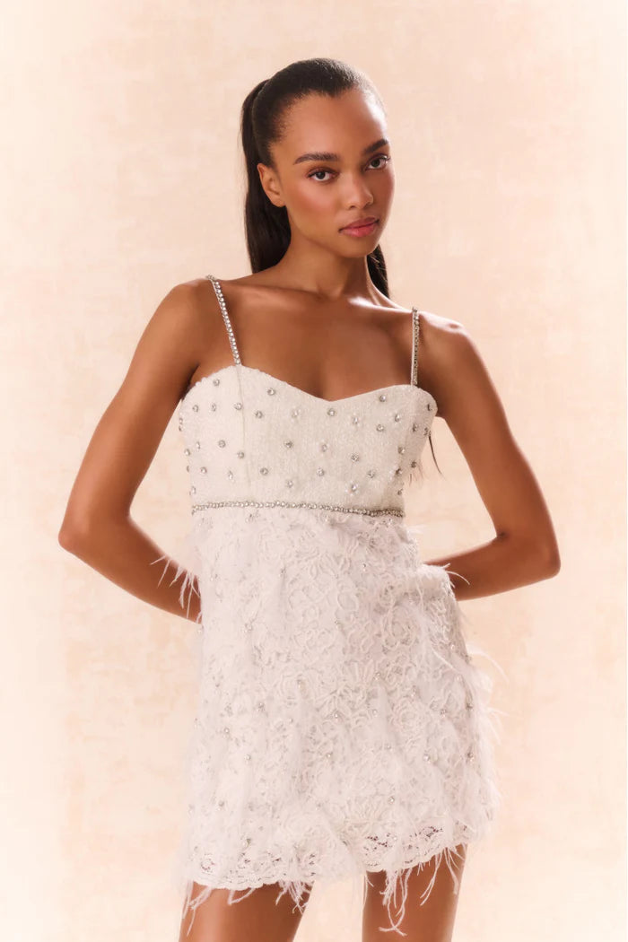 Deal of the Day Loveshackfancy - Brianne Beaded Mini Dress - Cream