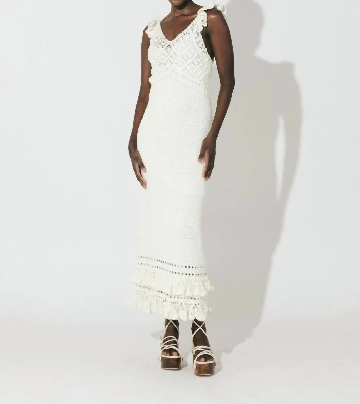 Price Drop Janice Hand Crochet Dress In Ivory