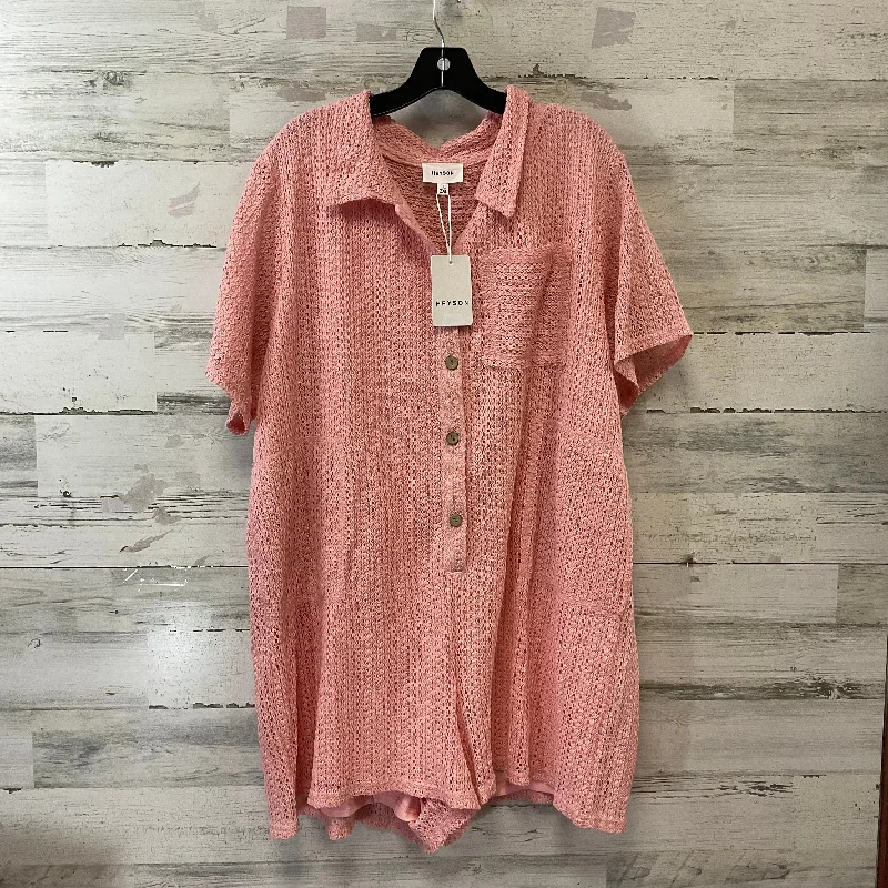 Instant Discount Romper By Clothes Mentor In Pink, Size: 2x