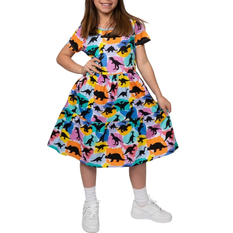 Exclusive Online Offer Dinosaurs & Colors Kids Tiered Dress