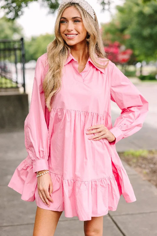 Savings Spectacular Positive Perceptions Pink Babydoll Dress