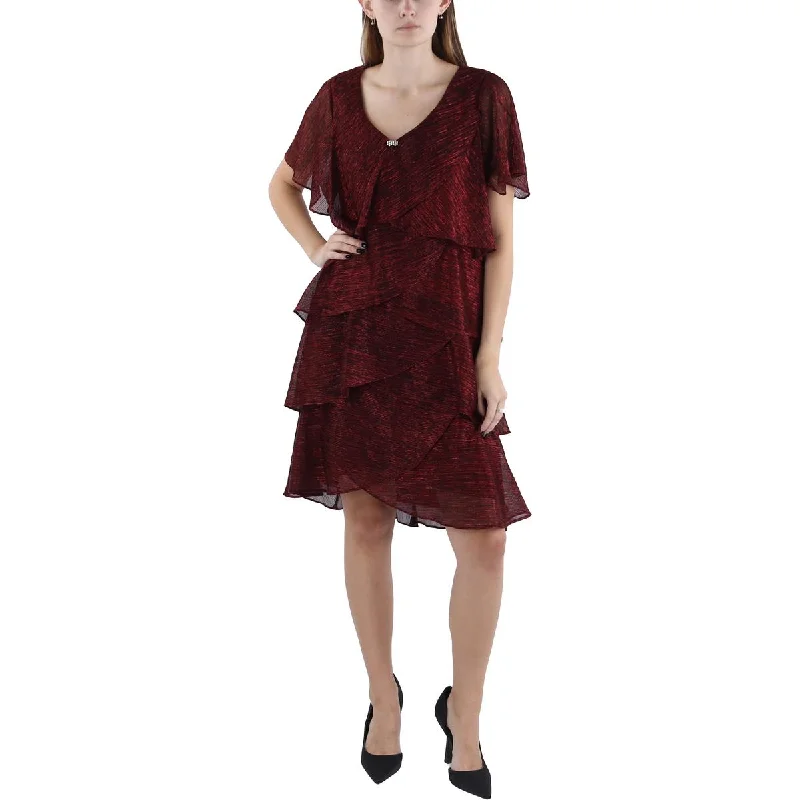 Quick Sale Womens Metallic Above Knee Shift Dress