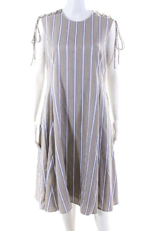 Year-End Sale Adeam Womens Shoulder Lacing Dress Frost Grey / Blue