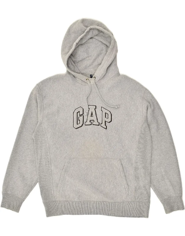 Referral Discount GAP Womens Graphic Hoodie Jumper UK 6 XS Grey Cotton