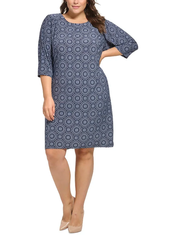Lowest Price Plus Womens Floral Print Casual Tunic Dress