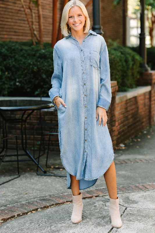 Discount Days Best Of Both Medium Wash Denim Midi Dress