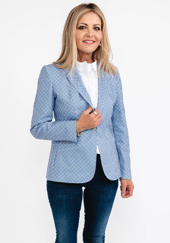 Bonus Savings Bariloche Agave Woven Pattern Balzer, Denim Blue
