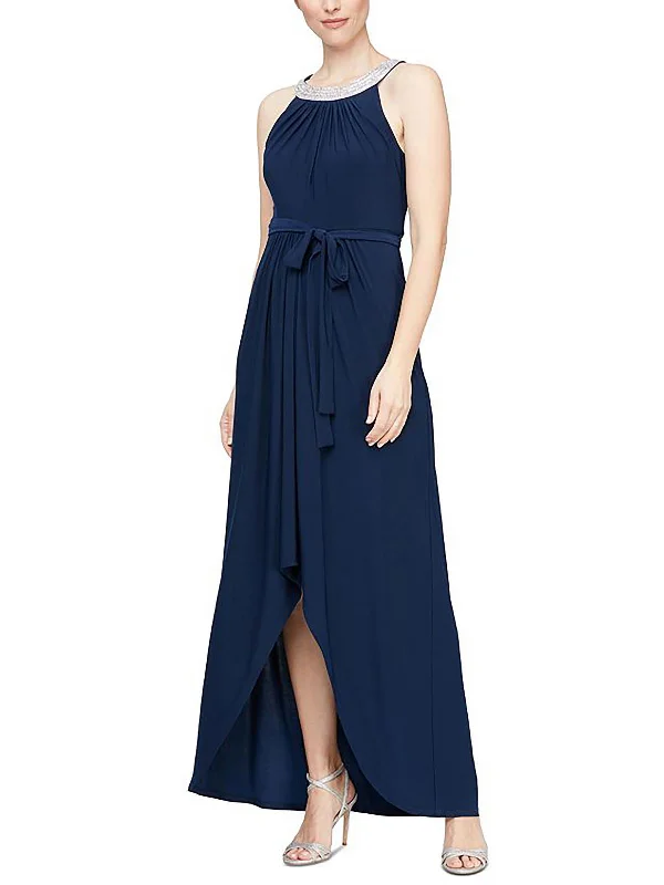 Lowest Price Womens Matte Jersey Rhinestone Halter Dress