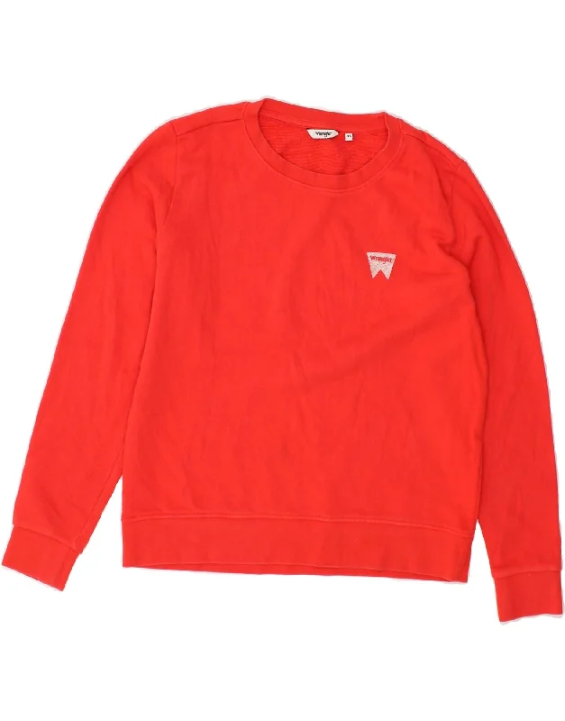 Midnight Madness WRANGLER Womens Sweatshirt Jumper UK 6 XS Red Cotton