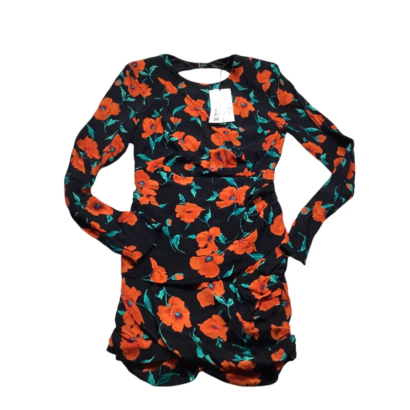 New Markdowns Dress Party Short By Zara In Black & Orange, Size: M