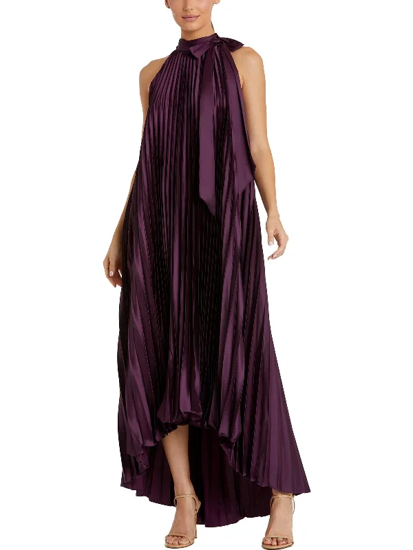 Take Advantage Womens Satin Pleated Evening Dress