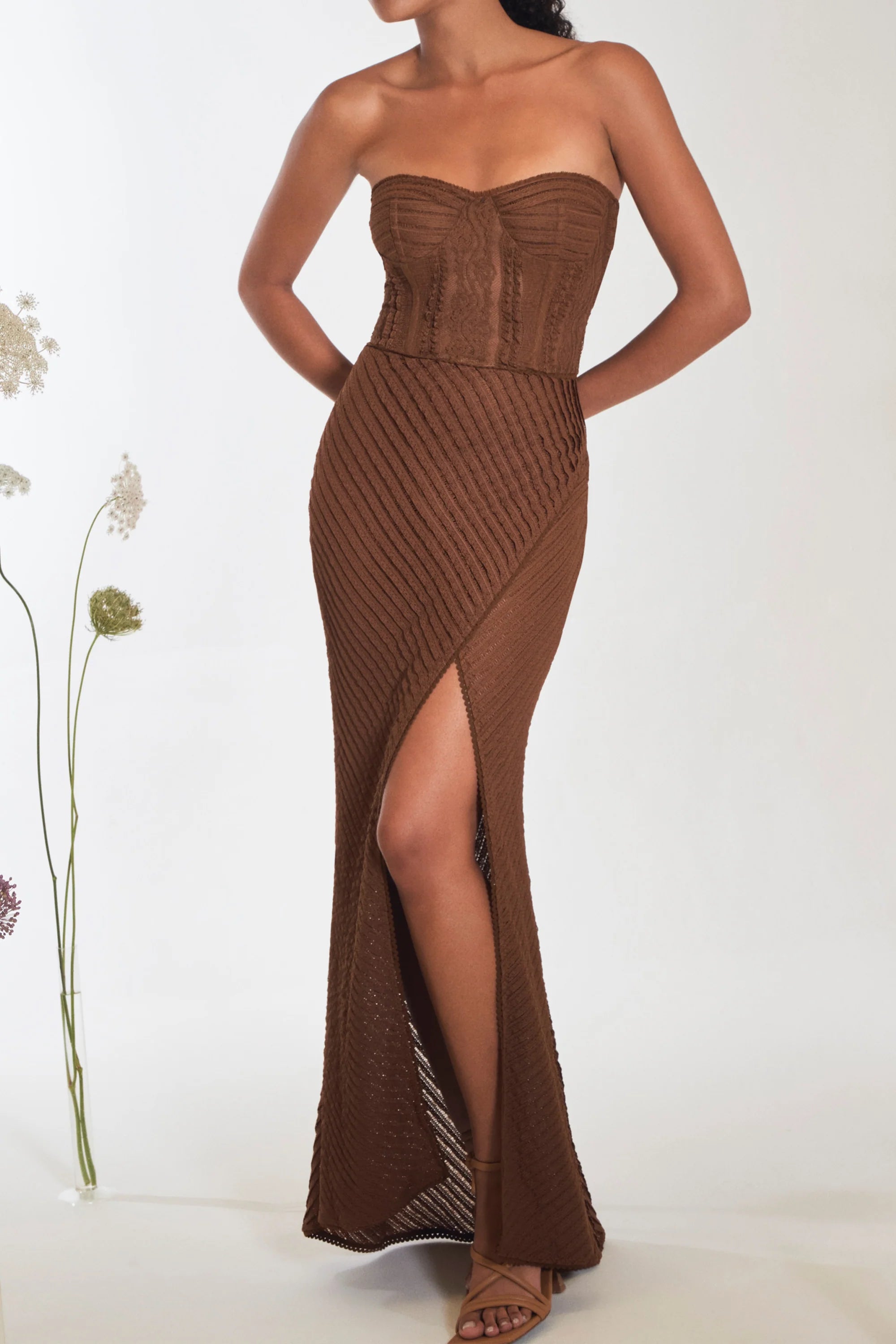 Reduced Prices Charo Ruiz - Fae Long Dress - Brown