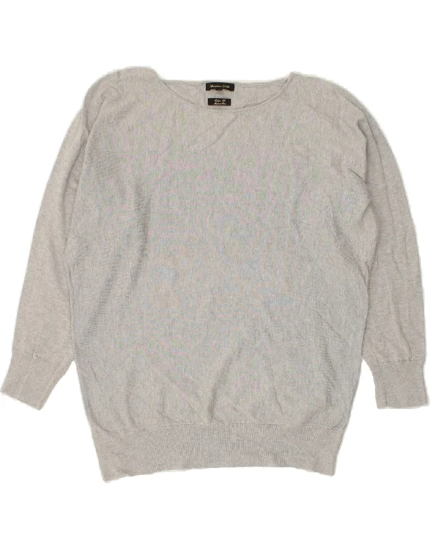 Best Seller MASSIMO DUTTI Womens Boat Neck Jumper Sweater UK 14 Medium Grey Cotton