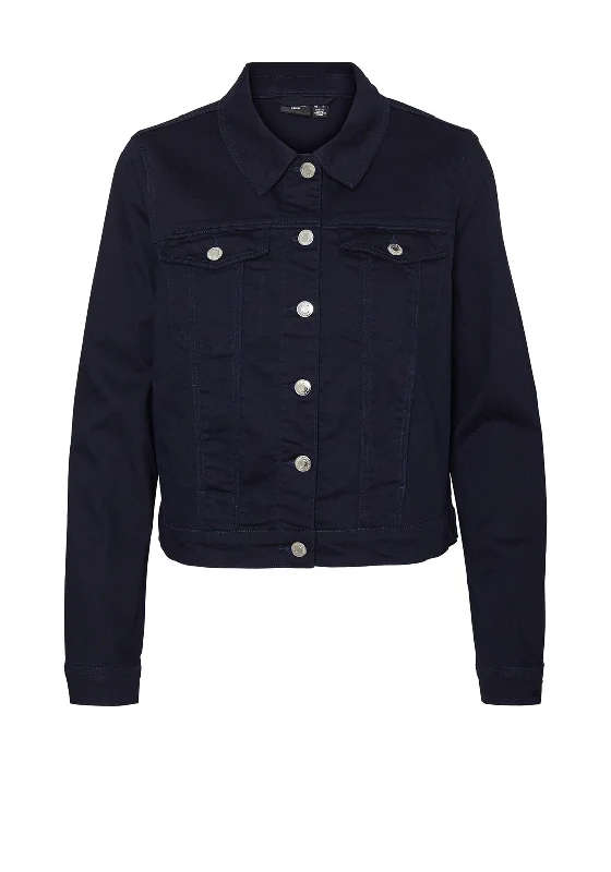 Special Discount Vero Moda Wild Soya Short Denim Jacket, Navy Blazer