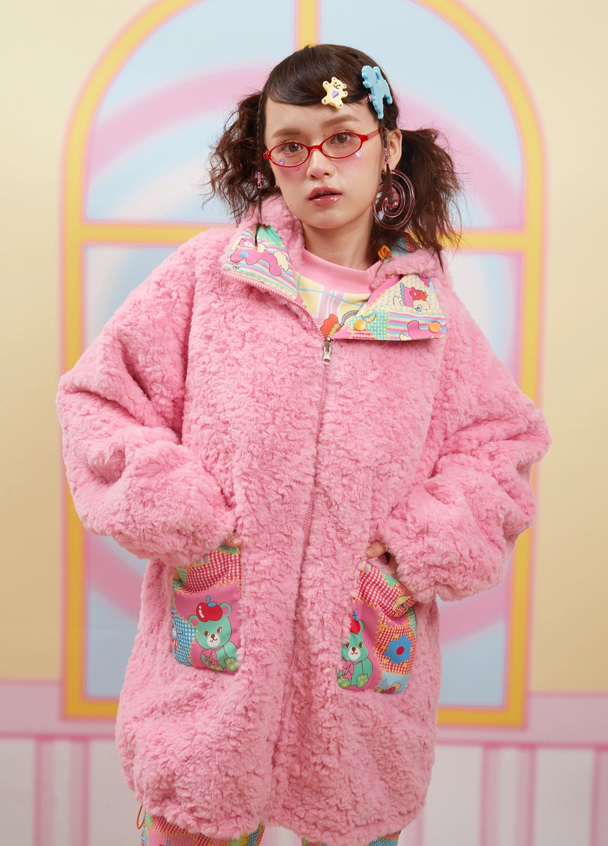 Final Clearance Winter Print Cute Double-Sided Cotton Jacket