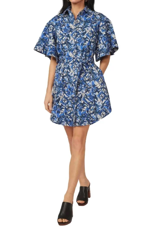 New Deals Erika Dress In Blue Bandhani