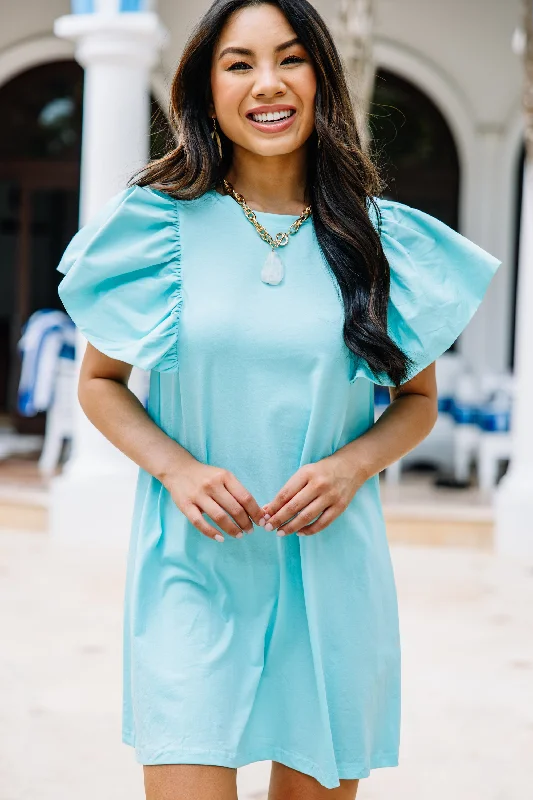 Year-End Sale Living The Dream Light Blue Ruffled Dress