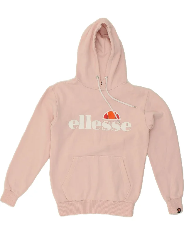 Big Discounts ELLESSE Womens Graphic Hoodie Jumper UK 8 Small  Pink Cotton