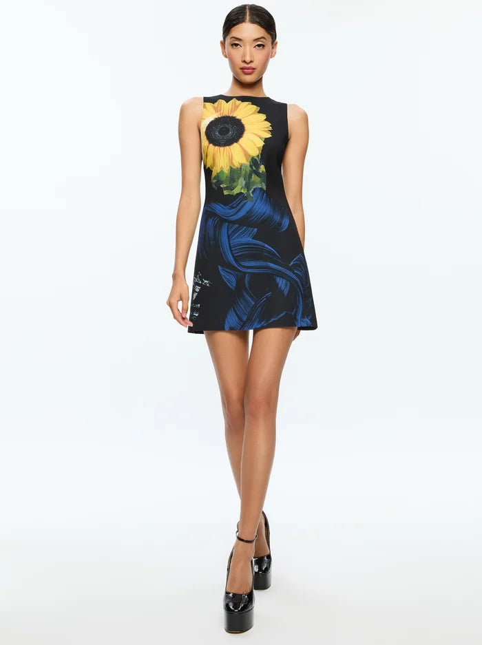 Price Smash Alice + Olivia - CLYDE PRINTED SHIFT DRESS - azalea floral