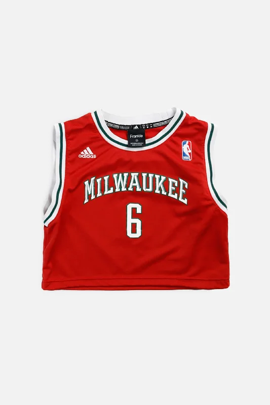 Shop and Save Rework Milwaukee Bucks NBA Crop Jersey - XS