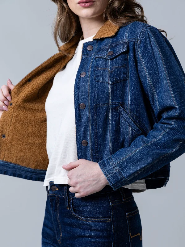 Special Price Kimes Ranch Vaquero Trucker Stripe Denim Jacket Women's