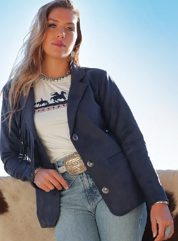 Deal Dash Cruel Denim Fringe Blazer Women’s CWJ7496001