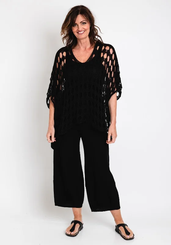 Blowout Deals Serafina Collection One Size Crochet Cape, Black